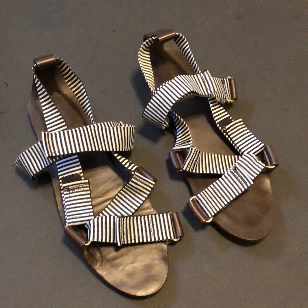 Nanushka Striped Velcro Sandal 37